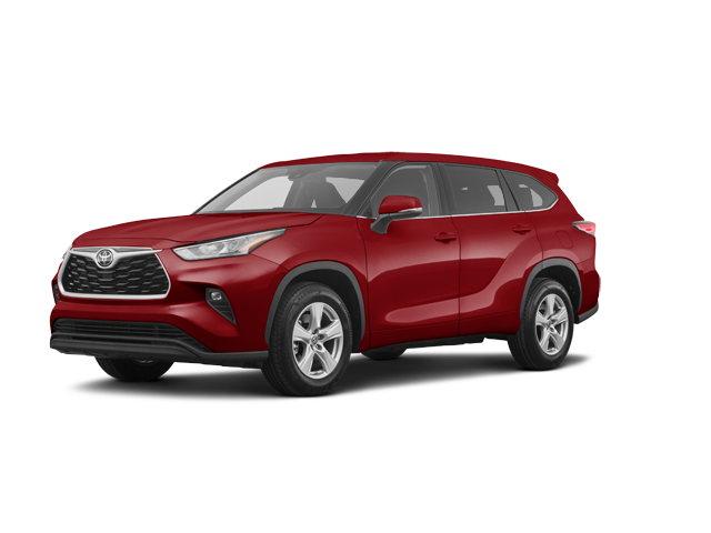 2025 Toyota Highlander LE, front three-quarter view, paint 1 of 7