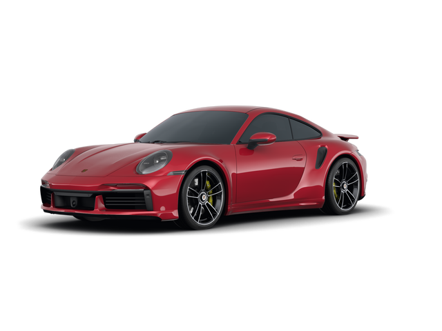 2021 Porsche 911 Turbo S, front three-quarter view, paint 1 of 8
