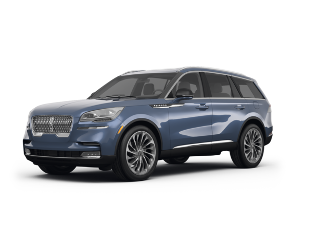 2021 Lincoln Aviator Reserve, front three-quarter view, paint 1 of 8