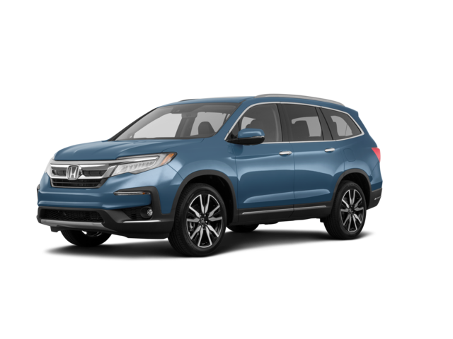 2019 Honda Pilot Elite, front three-quarter view, paint 1 of 8