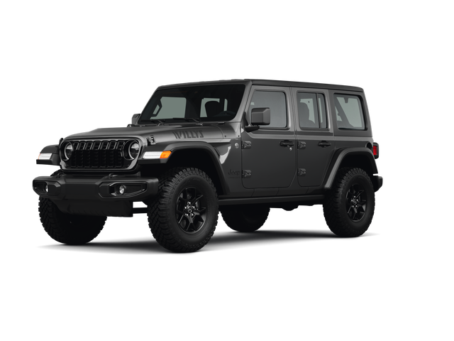 2025 Jeep Wrangler Willys, front three-quarter view, paint 1 of 8