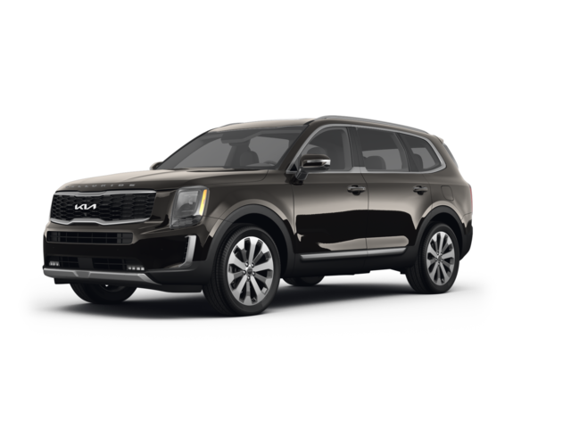 2022 Kia Telluride S, front three-quarter view, paint 1 of 8