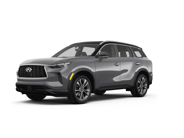 2025 INFINITI QX60 LUXE, front three-quarter view, paint 1 of 8
