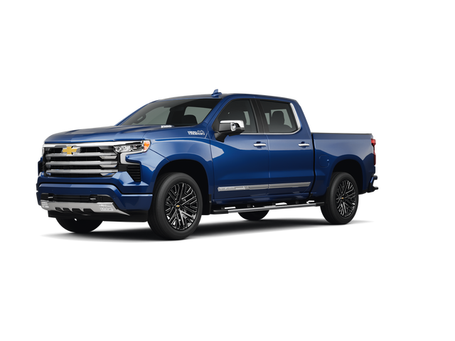 2025 Chevrolet Silverado 1500 High Country, front three-quarter view, paint 1 of 8