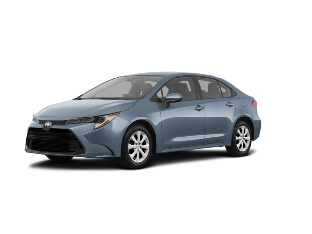 2026 Toyota Corolla LE, front three-quarter view, paint 1 of 8