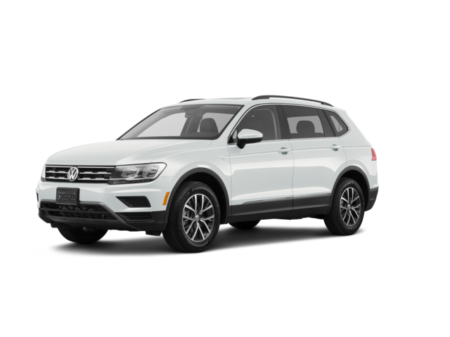 2021 Volkswagen Tiguan SE R-Line Black, front three-quarter view, paint 1 of 8