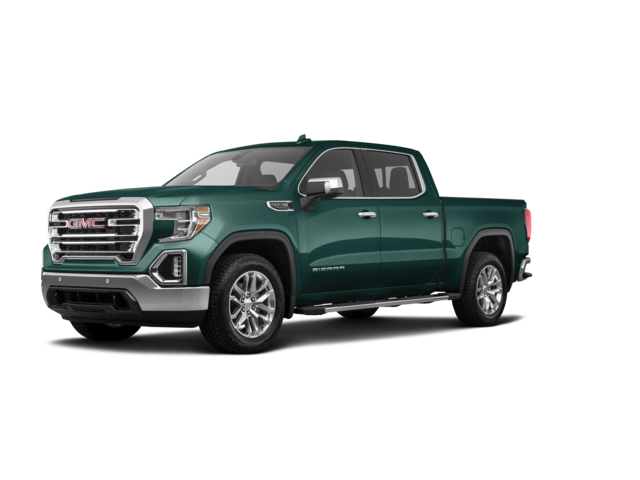 2019 GMC Sierra 1500 SLT, front three-quarter view, paint 1 of 8
