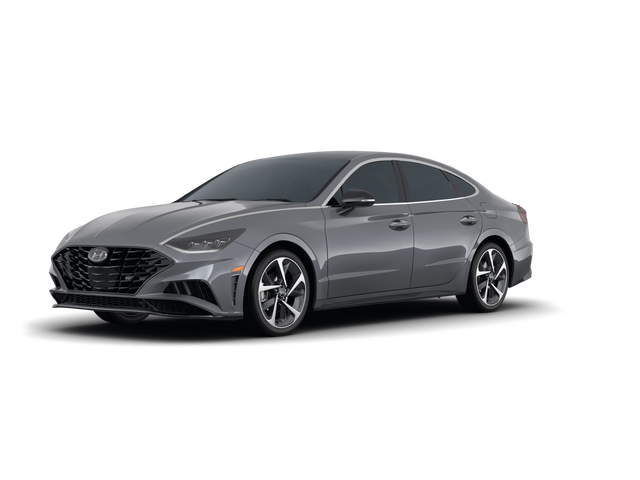 2021 Hyundai Sonata SEL Plus, front three-quarter view, paint 1 of 7