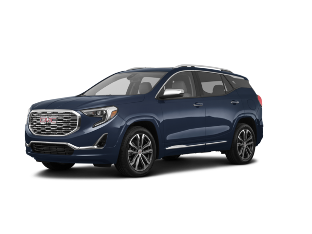 2018 GMC Terrain Denali, front three-quarter view, paint 1 of 8