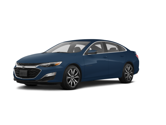 2021 Chevrolet Malibu RS, front three-quarter view, paint 1 of 8
