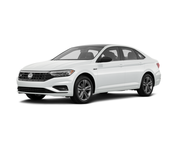 2019 Volkswagen Jetta 1.4T R-Line, front three-quarter view, paint 1 of 8