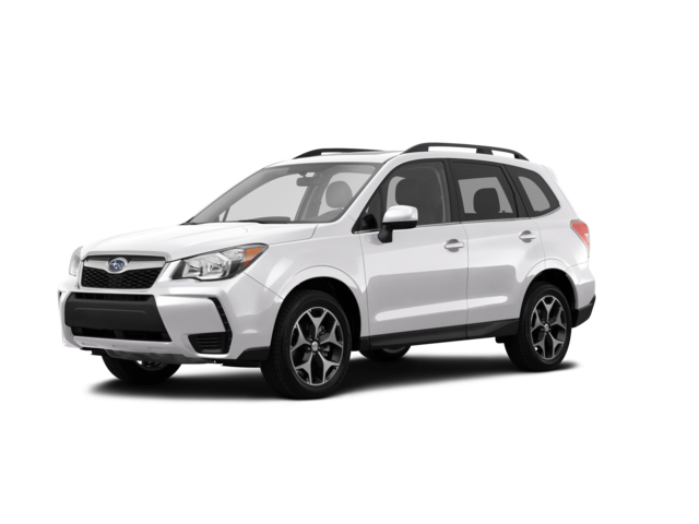 2015 Subaru Forester 2.0XT Premium, front three-quarter view, paint 1 of 8
