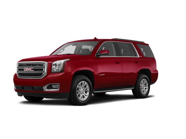 2018 GMC Yukon SLE, front three-quarter view, paint 1 of 8