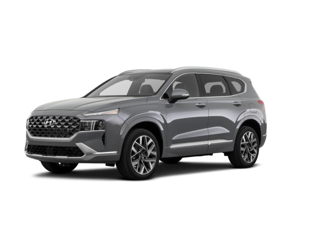 2022 Hyundai Santa Fe Blue, front three-quarter view, paint 1 of 7