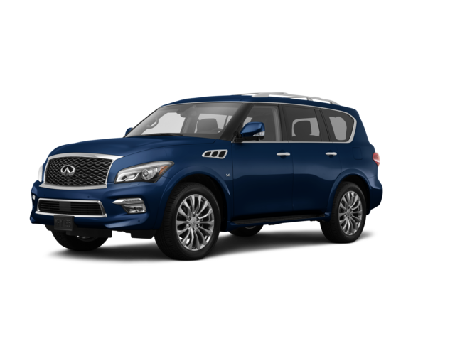 2015 INFINITI QX80 Base, front three-quarter view, paint 1 of 8