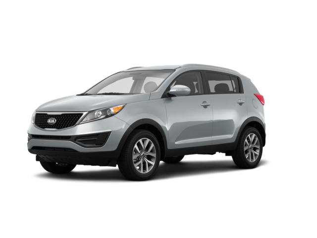 2015 Kia Sportage LX, front three-quarter view, paint 1 of 8