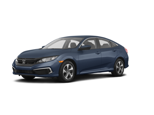 2019 Honda Civic LX, front three-quarter view, paint 1 of 8