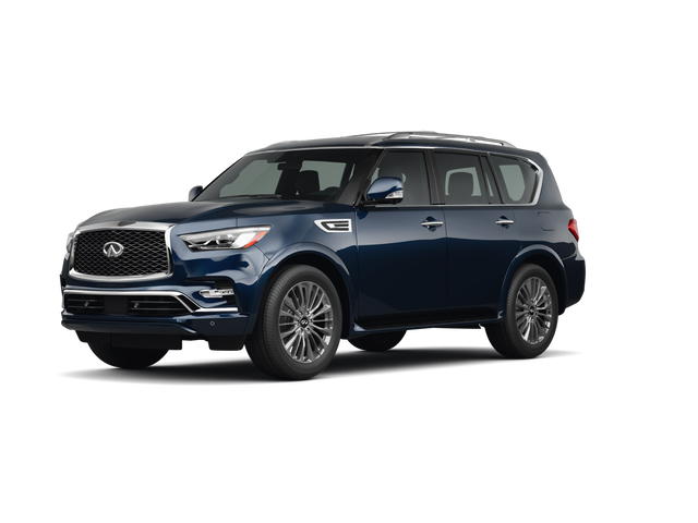 2024 INFINITI QX80 SENSORY, front three-quarter view, paint 1 of 8