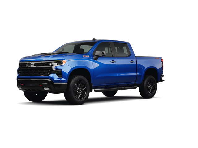 2025 Chevrolet Silverado 1500 LT Trail Boss, front three-quarter view, paint 1 of 8