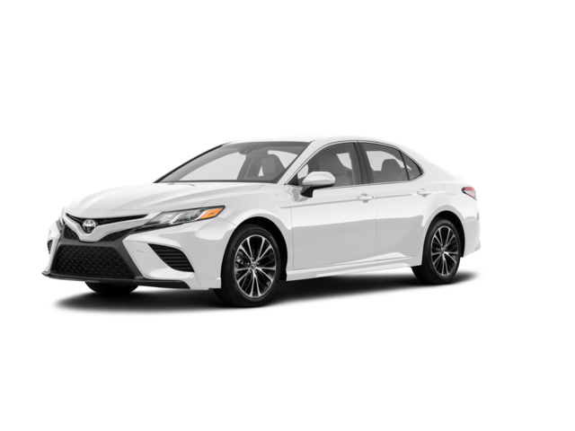 2020 Toyota Camry SE, front three-quarter view, paint 1 of 8