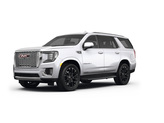 2023 GMC Yukon Denali, front three-quarter view, paint 1 of 8