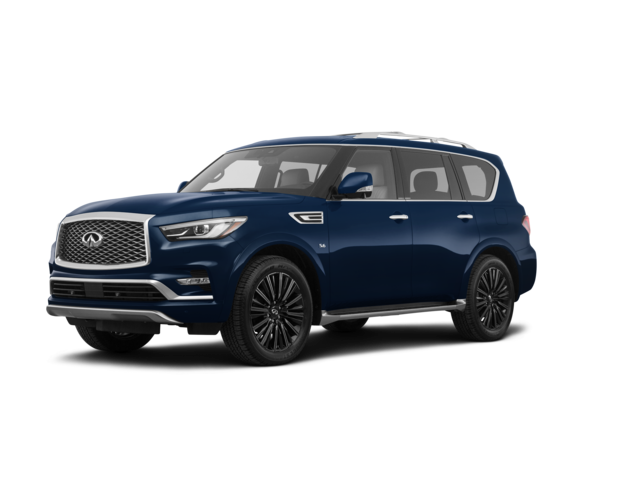 2019 INFINITI QX80 LIMITED, front three-quarter view, paint 1 of 8