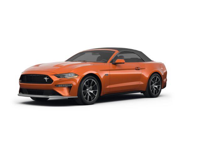 2021 Ford Mustang EcoBoost Premium, front three-quarter view, paint 1 of 8