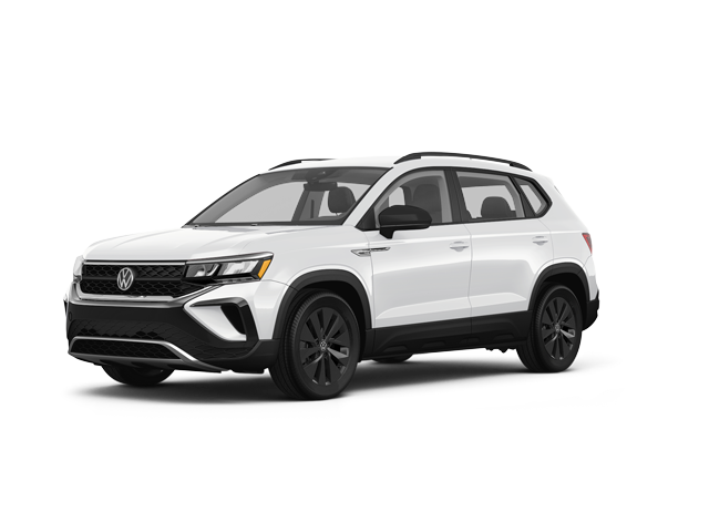 2024 Volkswagen Taos S, front three-quarter view, paint 1 of 5