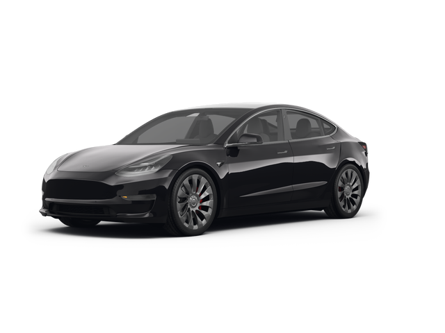 2021 Tesla Model 3 Performance, front three-quarter view, paint 1 of 5