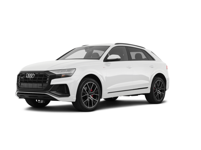 2020 Audi Q8 Premium Plus, front three-quarter view, paint 1 of 8