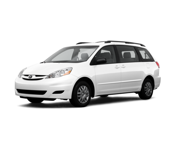 2008 Toyota Sienna LE 8-Passenger, front three-quarter view, paint 1 of 8
