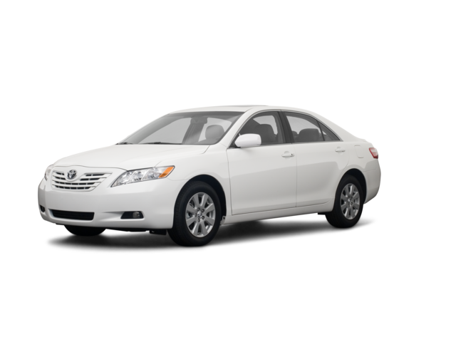 2009 Toyota Camry XLE, front three-quarter view, paint 1 of 8