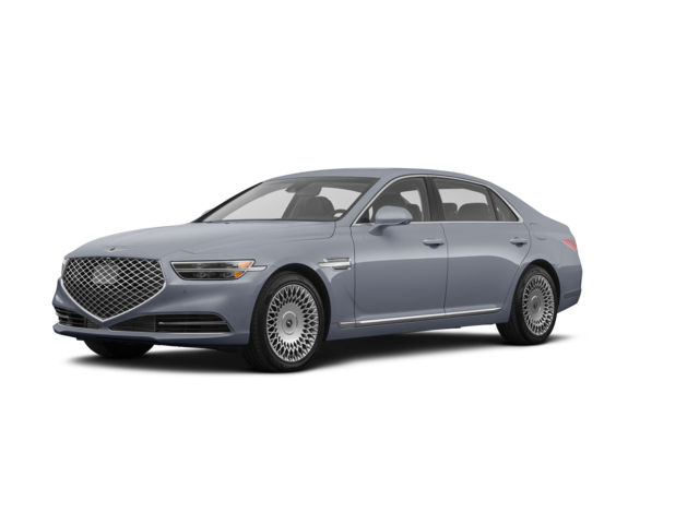 2022 Genesis G90 3.3T Premium, front three-quarter view, paint 1 of 7