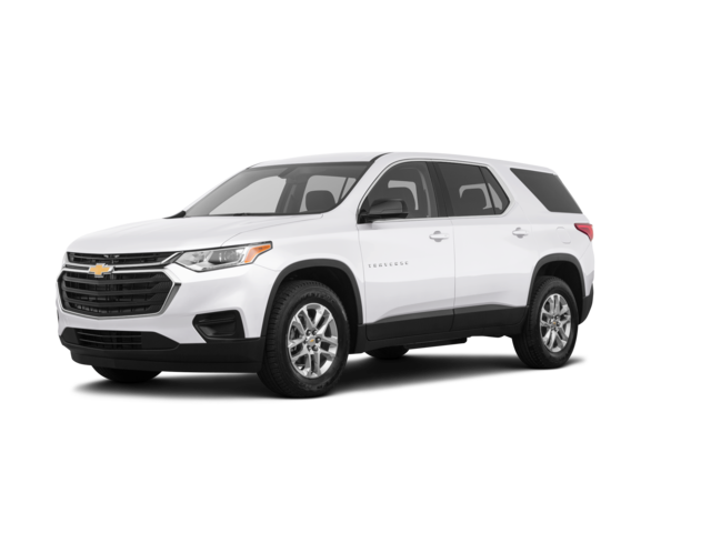 2021 Chevrolet Traverse LS, front three-quarter view, paint 1 of 8