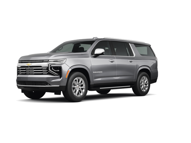 2025 Chevrolet Suburban Premier, front three-quarter view, paint 1 of 8