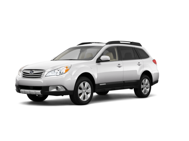 2010 Subaru Outback 3.6R, front three-quarter view, paint 1 of 8