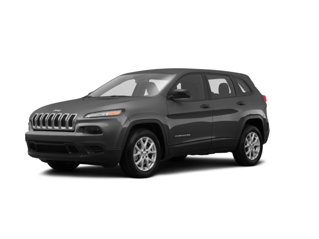 2015 Jeep Cherokee Altitude, front three-quarter view, paint 1 of 8