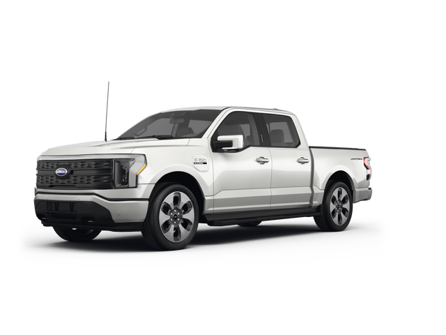 2022 Ford F-150 Lightning Platinum, front three-quarter view, paint 1 of 8