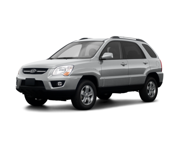 2009 Kia Sportage EX, front three-quarter view, paint 1 of 8