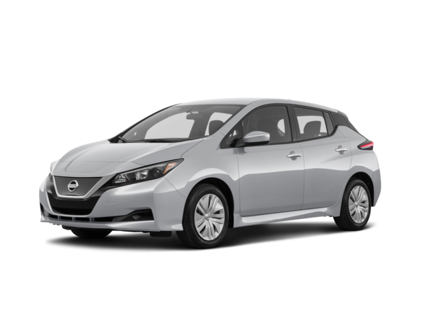 2021 Nissan Leaf S, front three-quarter view, paint 1 of 5