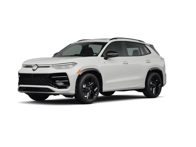 2025 Volkswagen Tiguan SE R-Line Black, front three-quarter view, paint 1 of 8