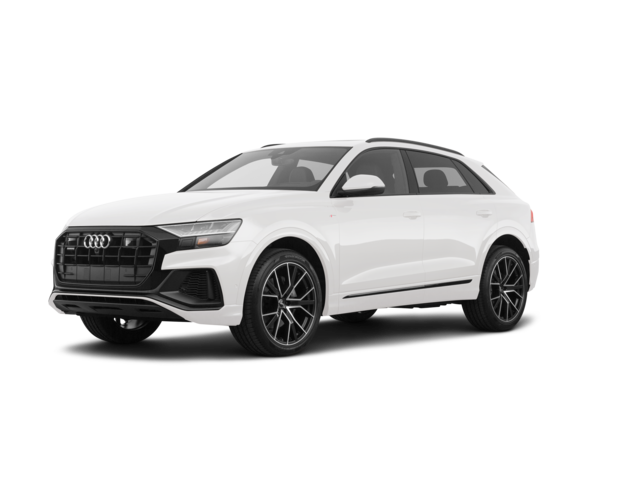 2019 Audi Q8 3.0 TFSI Premium quattro, front three-quarter view, paint 1 of 8