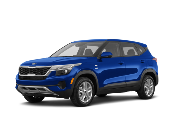 2021 Kia Seltos LX, front three-quarter view, paint 1 of 2