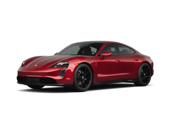 2024 Porsche Taycan GTS, front three-quarter view, paint 1 of 8