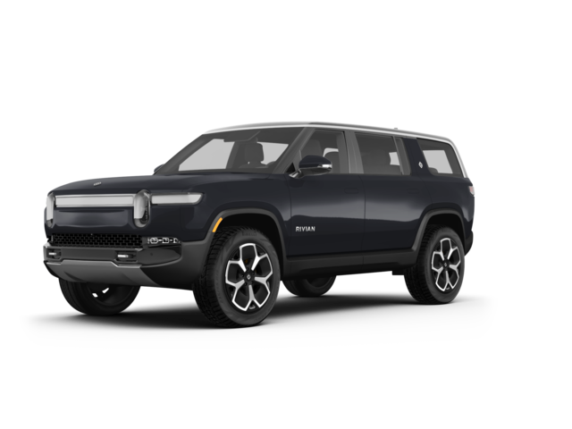 2023 Rivian R1S Adventure, front three-quarter view, paint 1 of 8