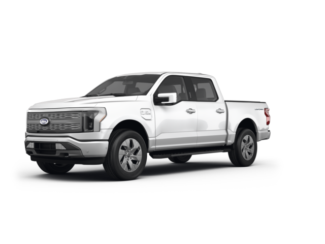 2022 Ford F-150 Lightning Lariat, front three-quarter view, paint 1 of 8