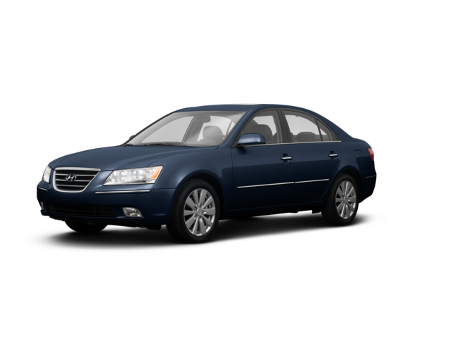2009 Hyundai Sonata SE, front three-quarter view, paint 1 of 8