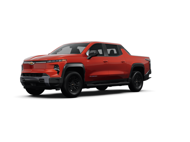 2025 Chevrolet Silverado EV LT Extended Range, front three-quarter view, paint 1 of 7