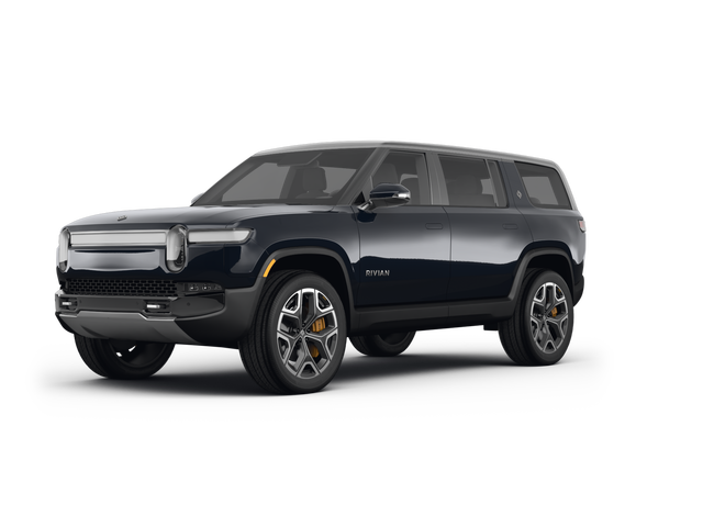 2022 Rivian R1S Adventure, front three-quarter view, paint 1 of 8
