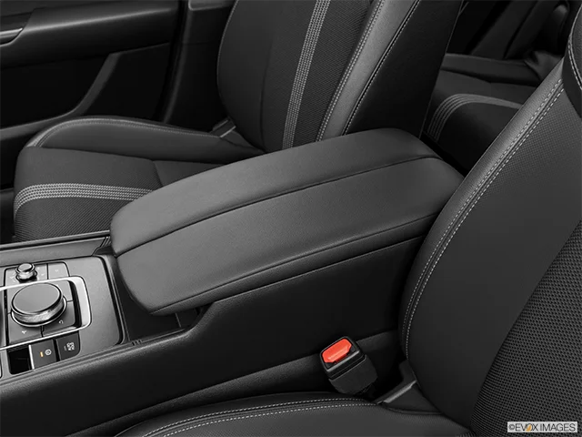 2025 Mazda CX-50 | Front center console with closed lid, from driver’s side looking down